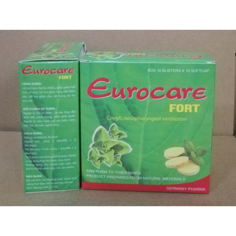 Eurocare đỏ, hỗ trợ giảm ho, đau rát họng