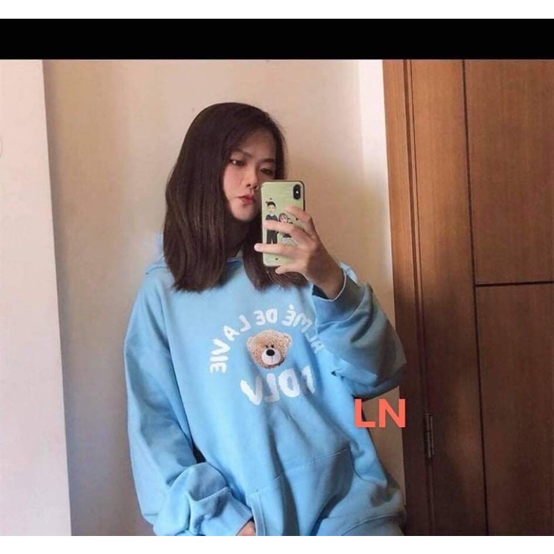 Áo khoác Hoodie Gấu DLV UlzzangHodie nữ nỉ chất đẹp rẻ không xù lôngTay Dài Phong Cách Hàn QuốcThời Trang Unisex