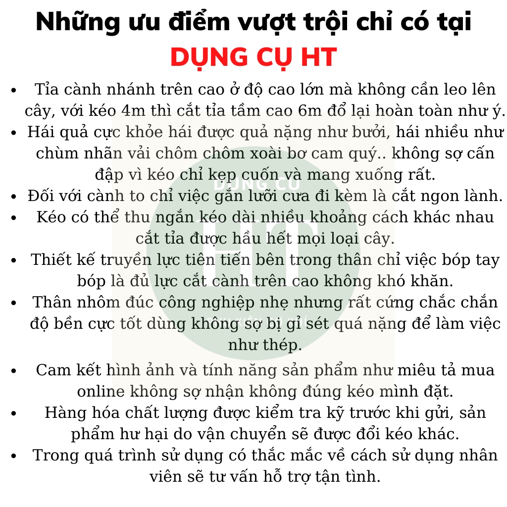 Kéo cắt cành hái quả kết hợp cưa cành cán nhôm cứng dài 4m