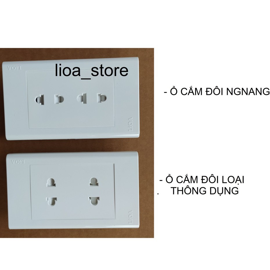 Ổ CẮM ĐÔI 2 CHẤU NGANG  LiOA,