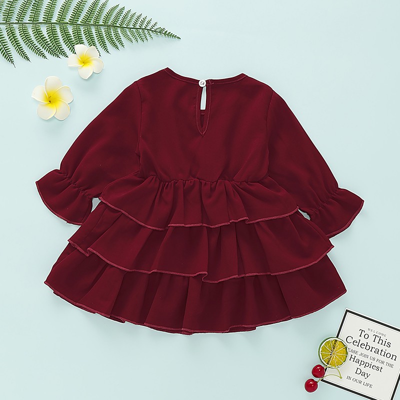 Đầm Công Chúa Mikrdoo Dài Tay Thiết Kế Xếp Ly Dành Cho Bé Sơ Sinh Khi Tham Dự Tiệc 2020