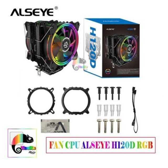 Tản nhiệt khí CPU cao cấp hãng ALSEYE 6 ống đồng 2 fan led RGB tương thích AMD INTEL