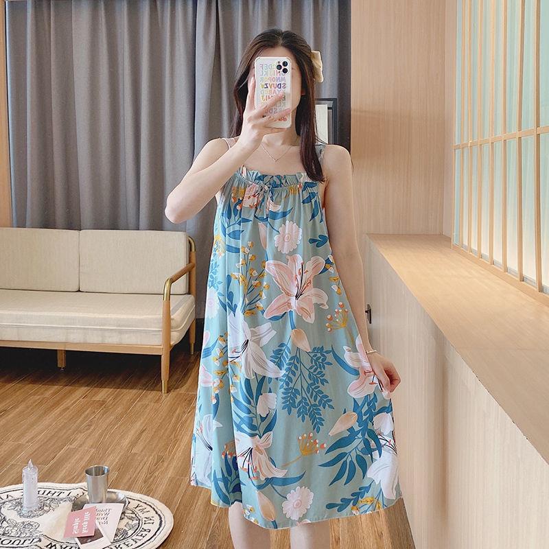 Đồ ngủ Hai Dây Chất cotton In Họa Tiết Dễ Thương Cỡ Lớn Thời Trang Mùa Hè Cho Nữ