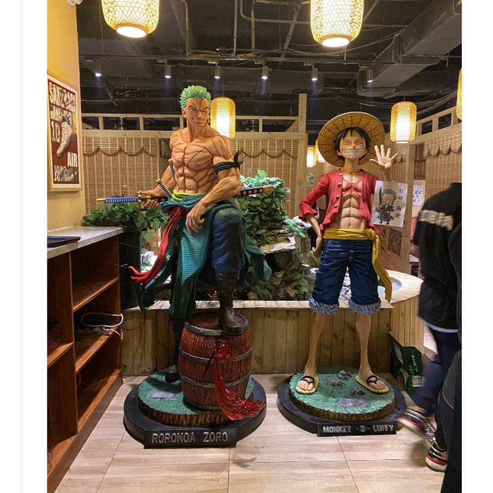 Mô Hình One Piece LUFFY Mũ Rơm, ZORO Tỉ Lệ 1-1 Cao 2m, Đồ Trang Trí Trưng Bày Sưu Tầm