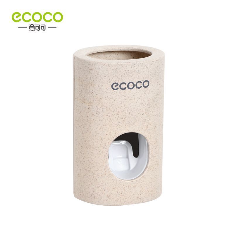 combo bộ ECOCO nhả kem đánh răng và cốc đựng bàn chải đánh răng cao cấp