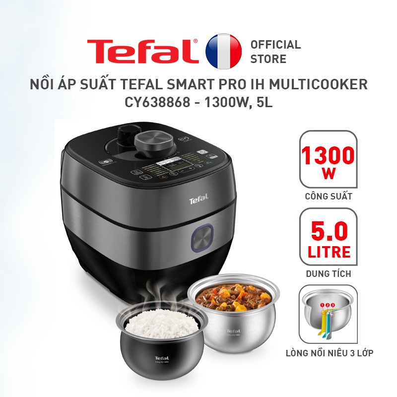 Nồi áp suất Tefal Smart Pro IH Multicooker CY638868 - 1300W, 5L