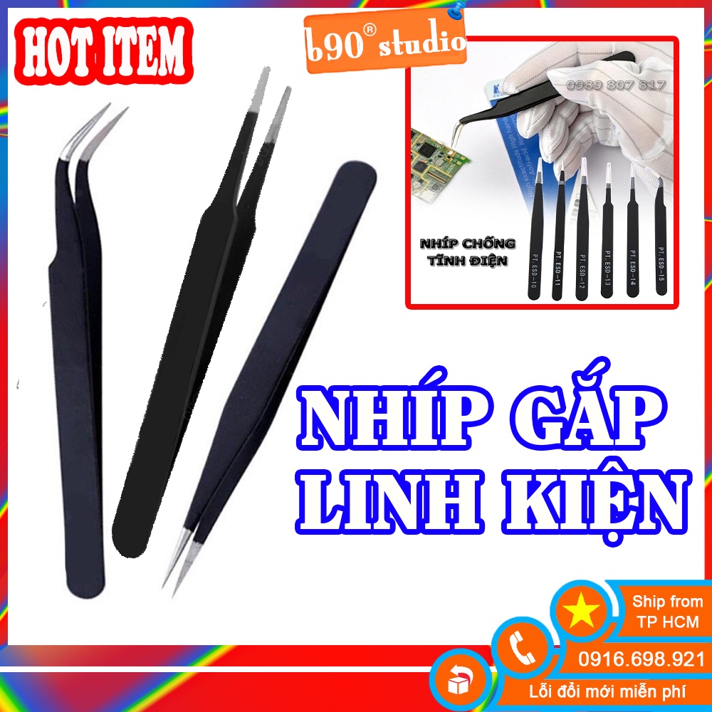 GIÁ SỈ  Nhíp gắp linh kiện điện tử kẹp cong ESD 14 ESD 15