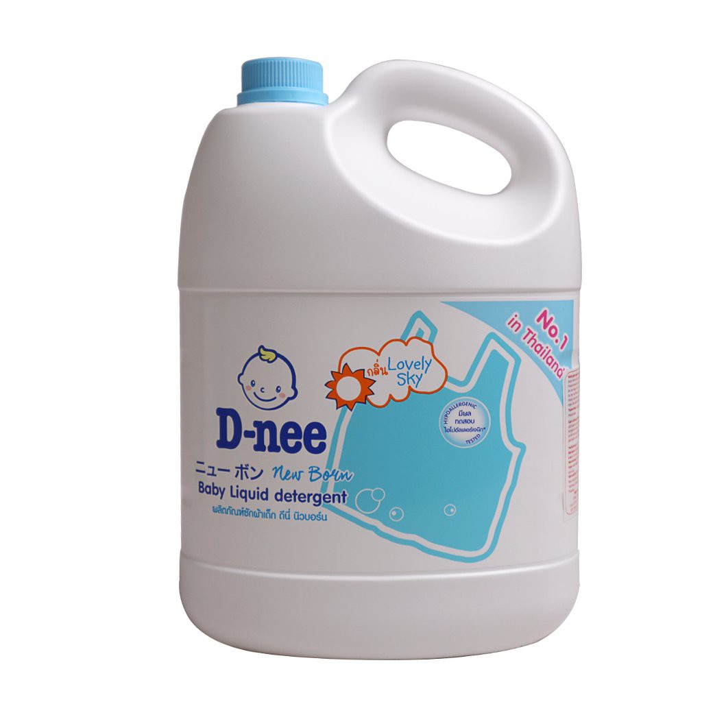 Dung dịch giặt quần áo D-nee 3L màu XANH -  nước giặt dnee THÁI