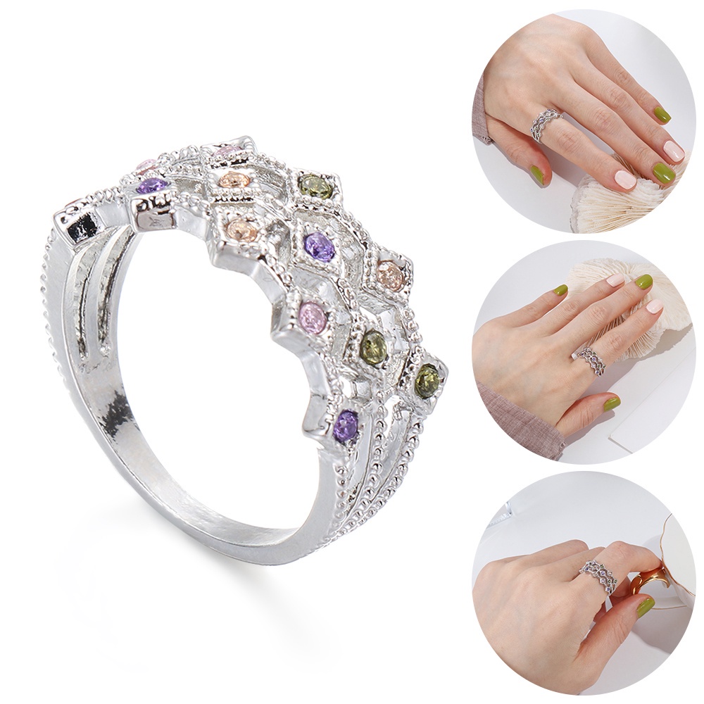 Nhẫn bạc đính đá quý thanh lịch kích thước 6-10 thiết kế mới 2021 dùng làm quà tặng trang sức tiệc cưới cho nữ