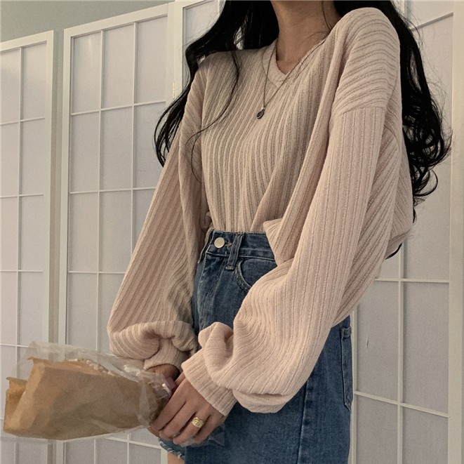 Xiaozhainv Áo sweater Dệt Kim Tay Dài Dáng Rộng Kiểu Hàn Quốc Thời Trang Cho Nữ | BigBuy360 - bigbuy360.vn