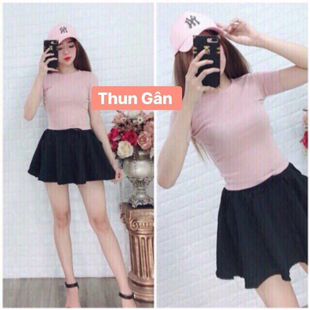 Áo thun gân 4 chiều nhiều màu