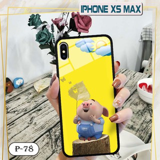 Ốp lưng kính 3D iPhone XS Max- hình cute