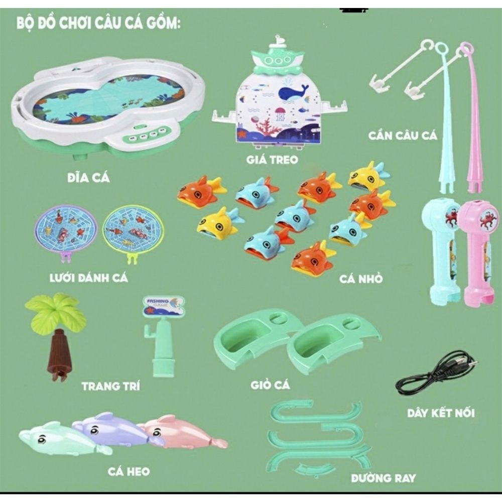 BỘ ĐỒ CHƠI CÂU CÁ CHO BÉ PHÁT NHẠC KÈM CHẾ ĐỘ CÁ BAY KIỂU MỚI BBTOYS (MS: CC001)