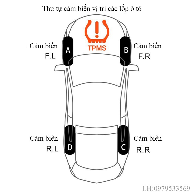 Cảm biến áp suất lốp TPMS + tẩu sạc Hyundai HY-82