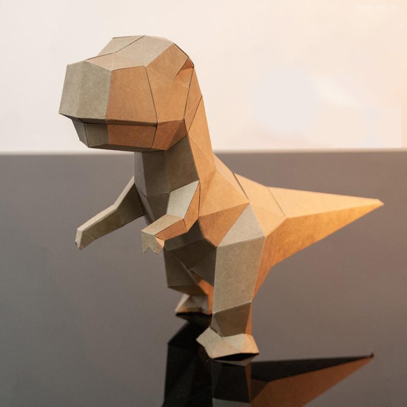 Khủng long bạo chúa Mini T-Rex – Mô hình giấy trang trí 3D để bàn