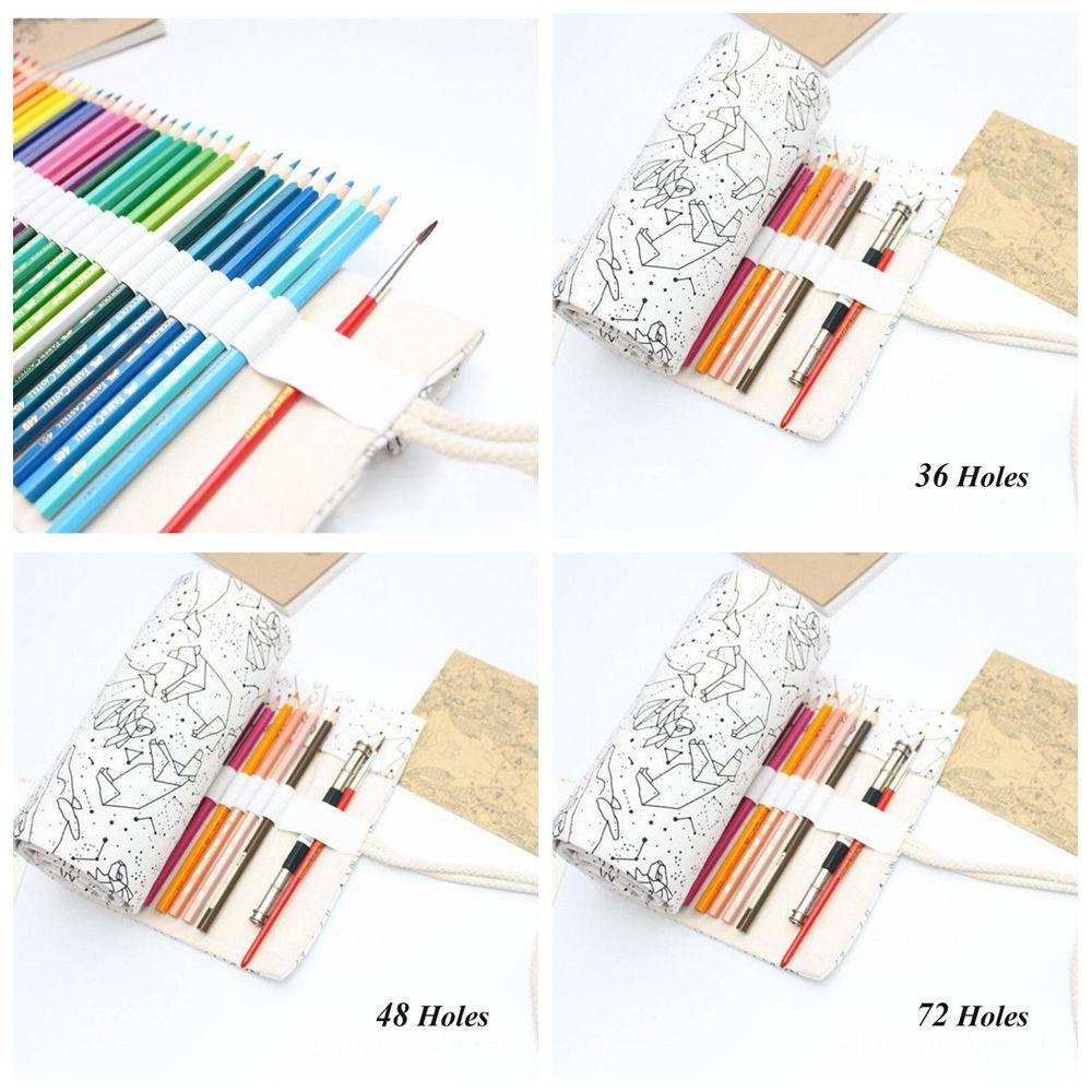 PISTA Túi Đựng Bút Chì / Mỹ Phẩm 36 / 48 / 72 Lỗ Dạng Cuộn Tròn Cỡ Lớn Tiện Dụng