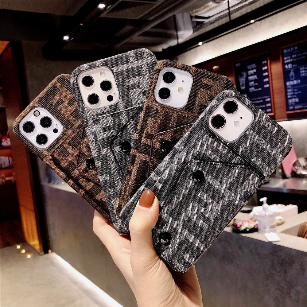 Fendi Ốp Điện Thoại Có Ngăn Đựng Thẻ Tiện Dụng Cho Oppo Series R9 R11 R17 R15 Reno