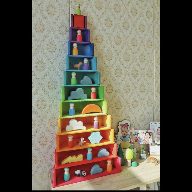 Đồ chơi giáo dục Cầu vồng gỗ Montessori cho bé