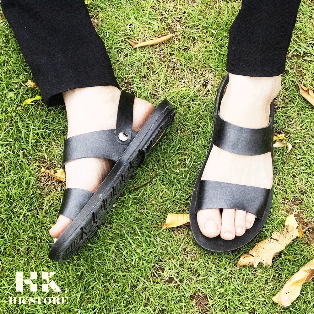 Dép da nam da bò nguyên miếng - kiểu dáng trẻ chung năng động, nhẹ nhàng và thoáng mát - bảo hành 12 tháng