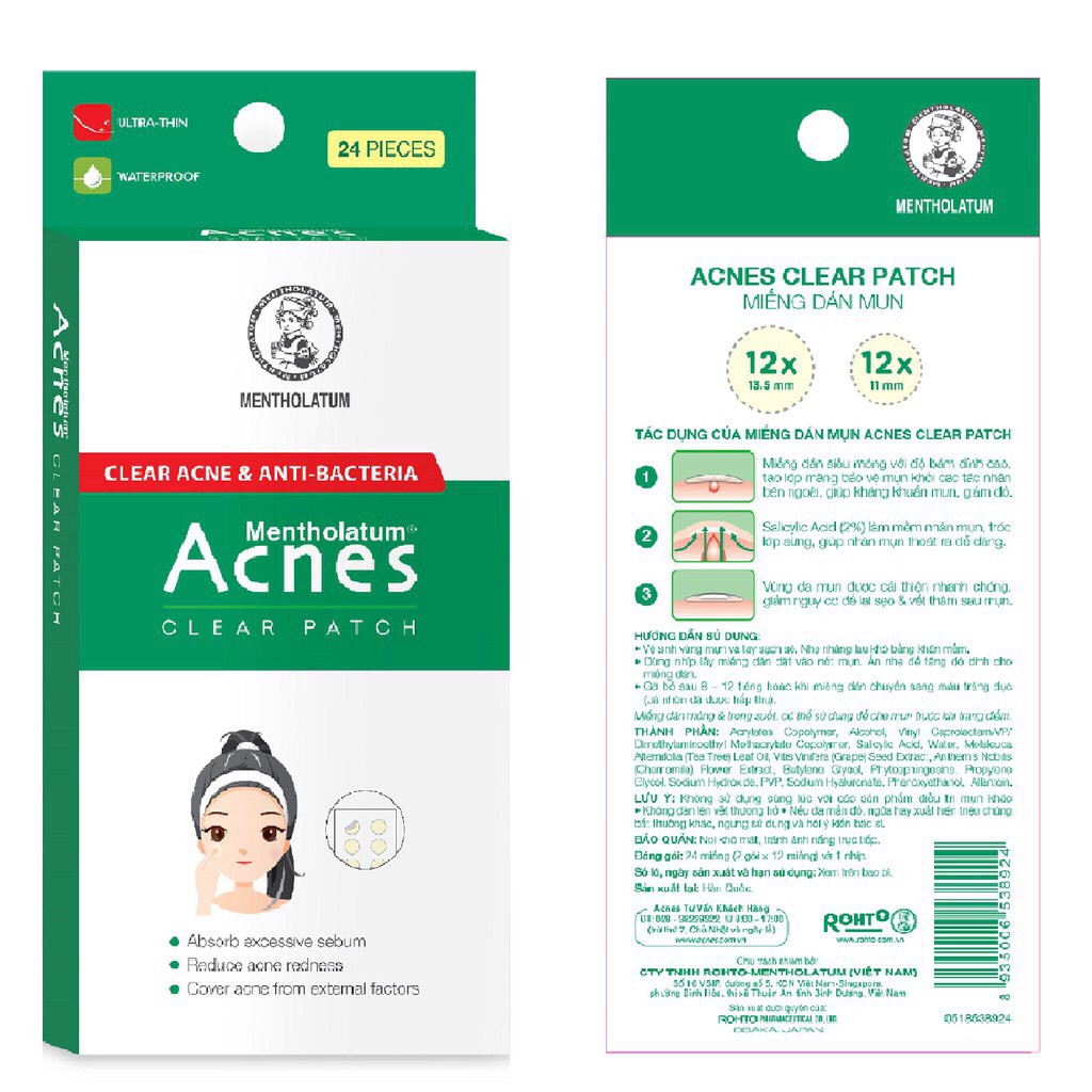 Miếng Dán Mụn Acnes Clear Patch (24 Miếng)