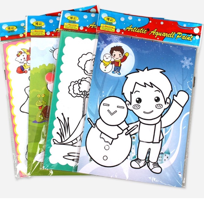 [Hàng mới về] Bộ 2 tranh 6 khay màu nước cho bé tô màu, Tranh Tô Màu Nước cho bé, Bé tập tô màu nước, Tranh ngẫu nhiên