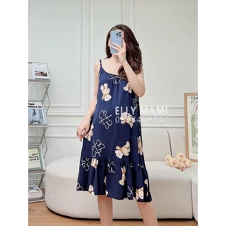 Váy bầu lanh lụa 2 dây LH siêu mát đẹp