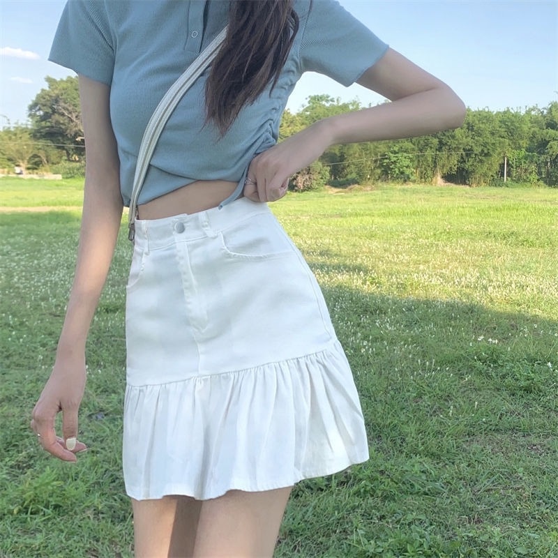 Chân váy chữ A lưng cao thời trang dành cho nữ