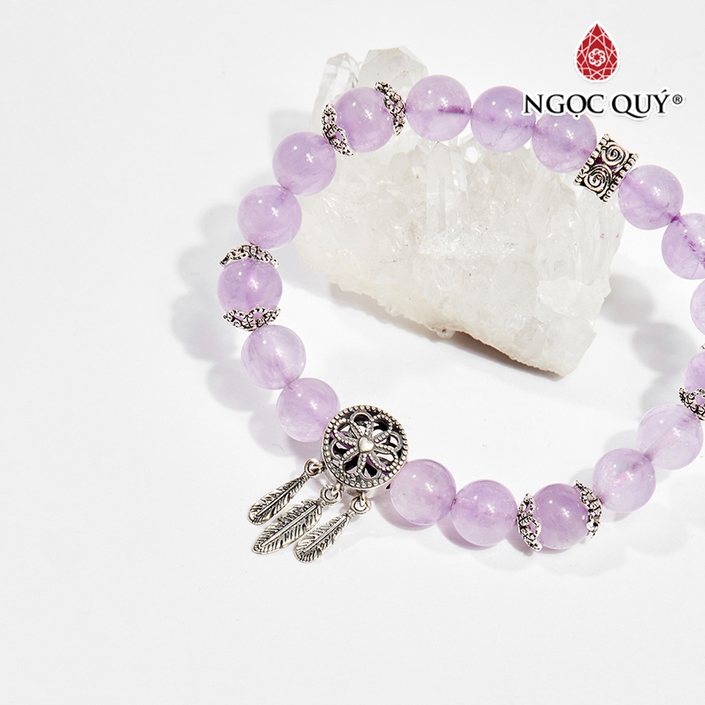Vòng tay TA tím phối charm - Ngọc Quý