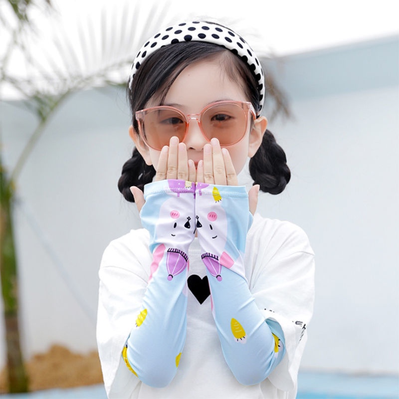 Ống Tay Áo Chống Nắng Bằng Lụa Lạnh Siêu Mỏng Phong Cách Mới Bảo Vệ Cho Bé Trai Bé Gái