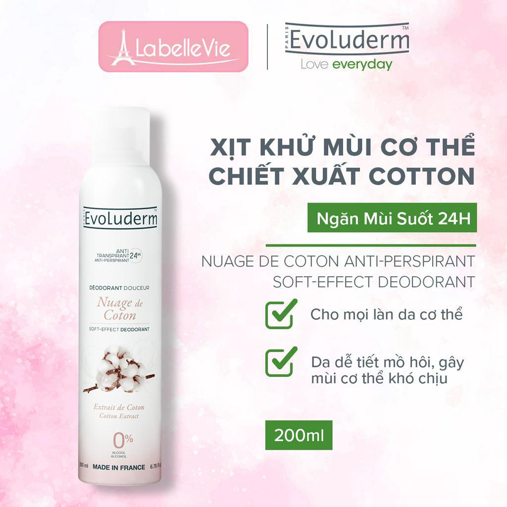 Xịt khử mùi toàn thân Evoluderm ngăn ngừa mùi, mồ hôi hiệu quả, lưu hương cả ngày 200ml