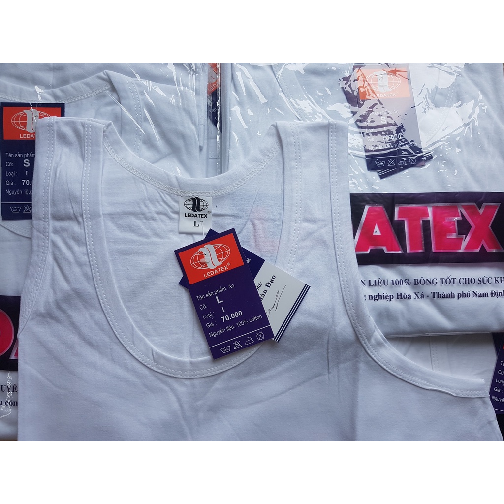 ÁO BA LỖ NAM LEDATEX CAO CẤP 100% COTTON
