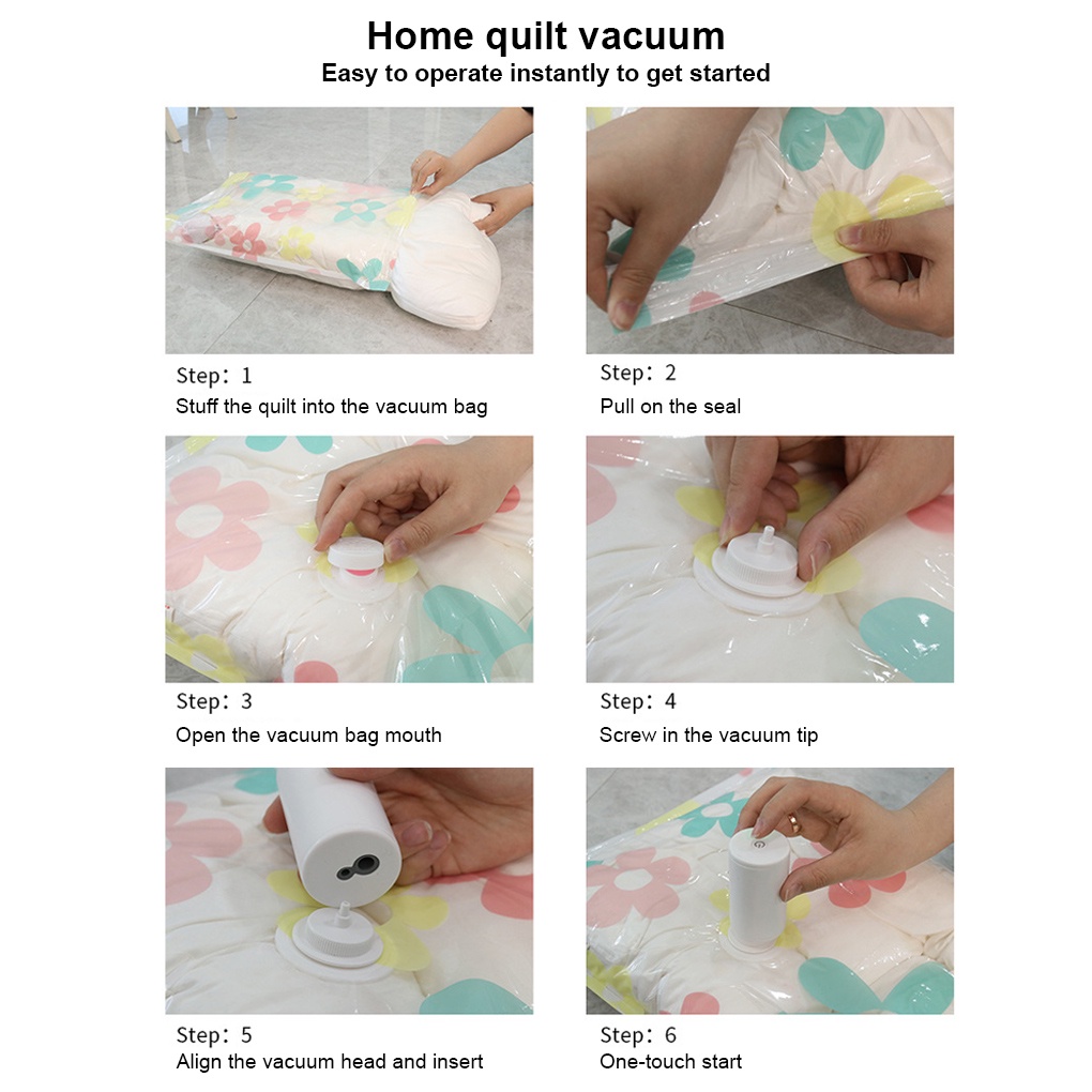 Vacuum Sealer Reusable Clothes Packing Sealing Device Preservation Portable Space Saver Automatic Handle Pump Camping