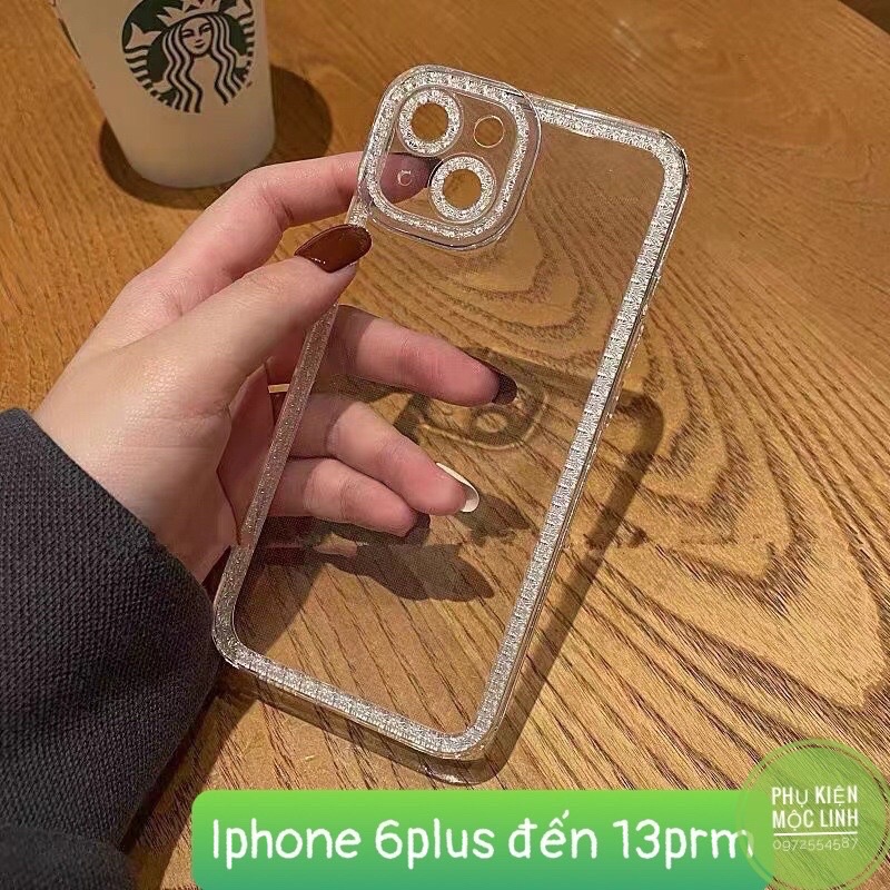 Ốp lưng silicon giả nhũ iPhone 13 | 12 11 | Pro max | Xs max | Xr | X 8 7 6 plus chống sốc trong suốt