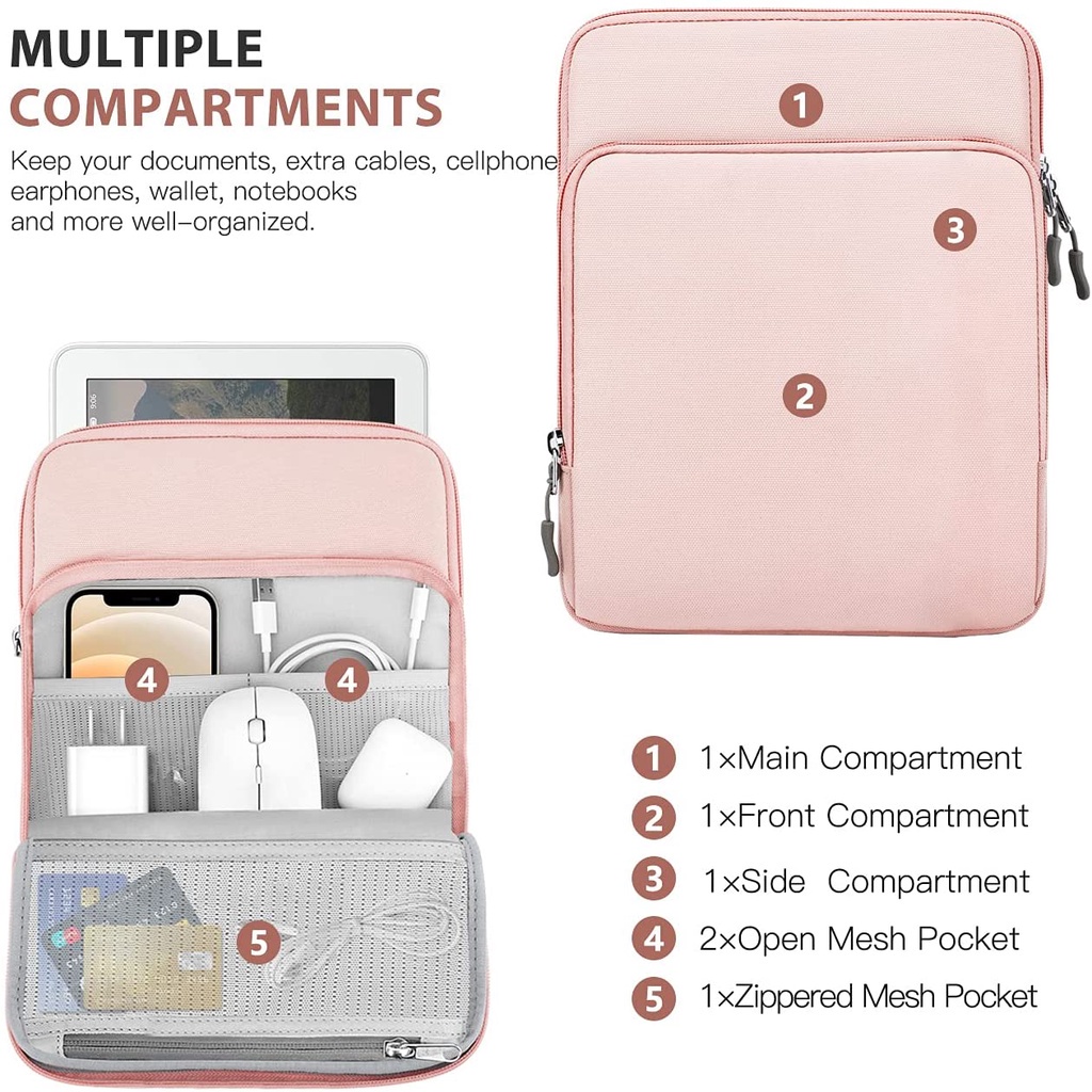 Túi Đựng Máy Tính Bảng Cho iPad Mini 6/iPad Mini 5/4/3/2/1/ Galaxy Tab A7 Lite 8.7/Tab A 8.0/Tab A 8.4 HD 8 &amp; 8 Plus 2020