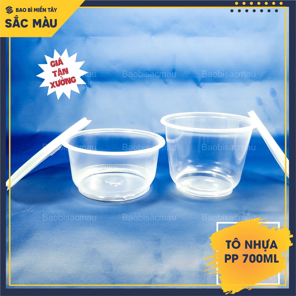 Sét 50 Tô nhựa PP 700ml Mekong kèm nắp