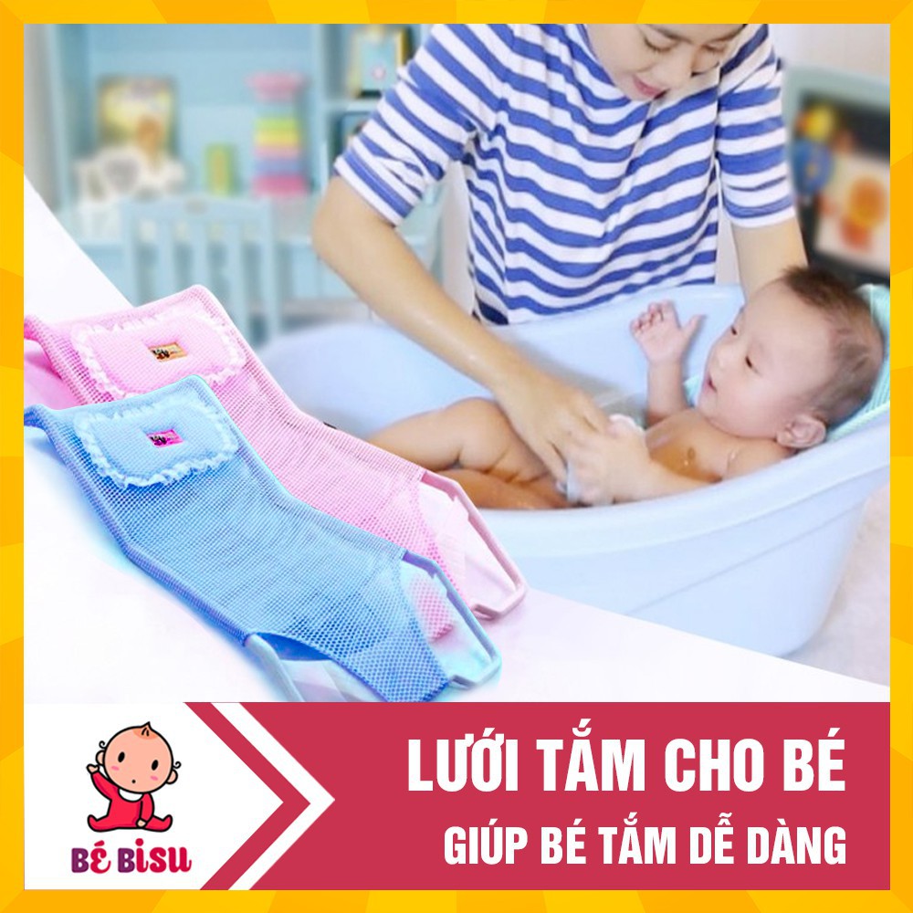 Giường lưới tắm kèm gối cho bé