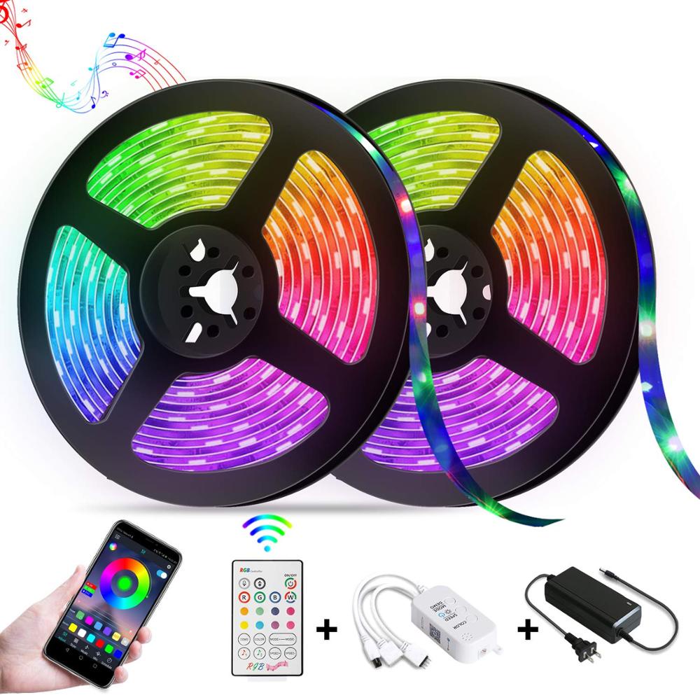 Cuộn Dây Đèn Led Tik Tok Dài 5m RGB 16 Triệu Màu, Đèn Điều Khiển Bằng Điện Thoại, Nháy Theo nhạc, Đèn Trang Trí Video