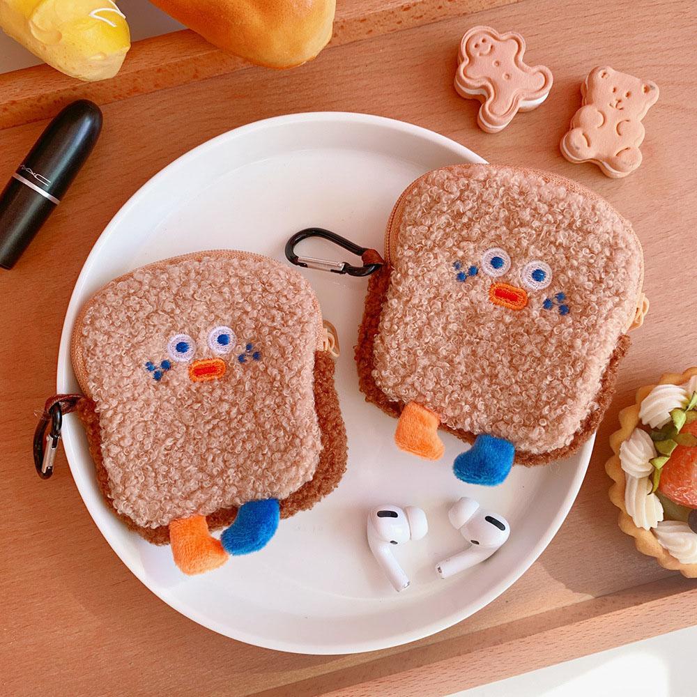 Ví Đựng Tiền Xu Mini Hình Bánh Mì Nhồi Bông Dễ Thương Cho Bé