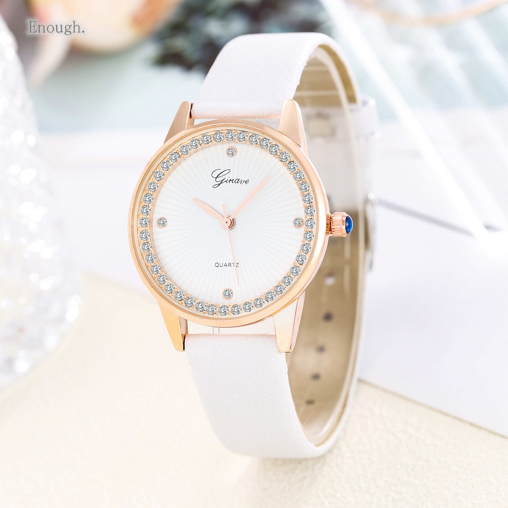Đồng Hồ Quartz Nữ Dây Da Mặt Thiết Kế Đơn Giản