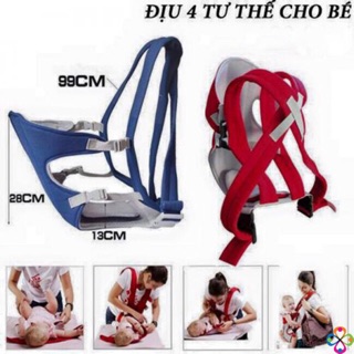 Địu 4 tư thế cho bé- đai, địu trẻ em đi xe máy, đi du lịch
