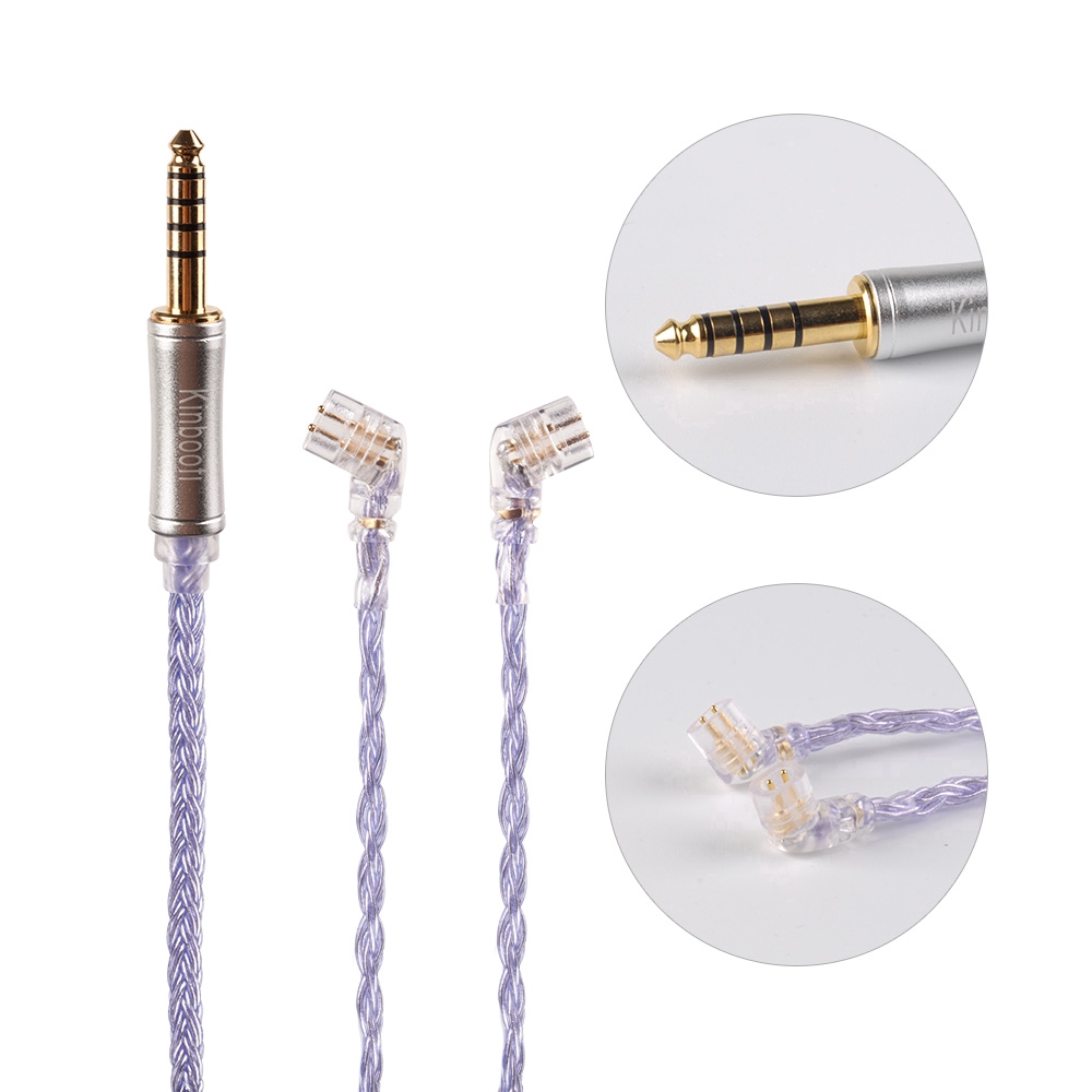 Kinboofi 16 Core High Purity Silver Plated Cable With MMCX/2PIN/QDC Connector KZ ZS10 Pro AS10 AS16 AS12 ZSN PRO