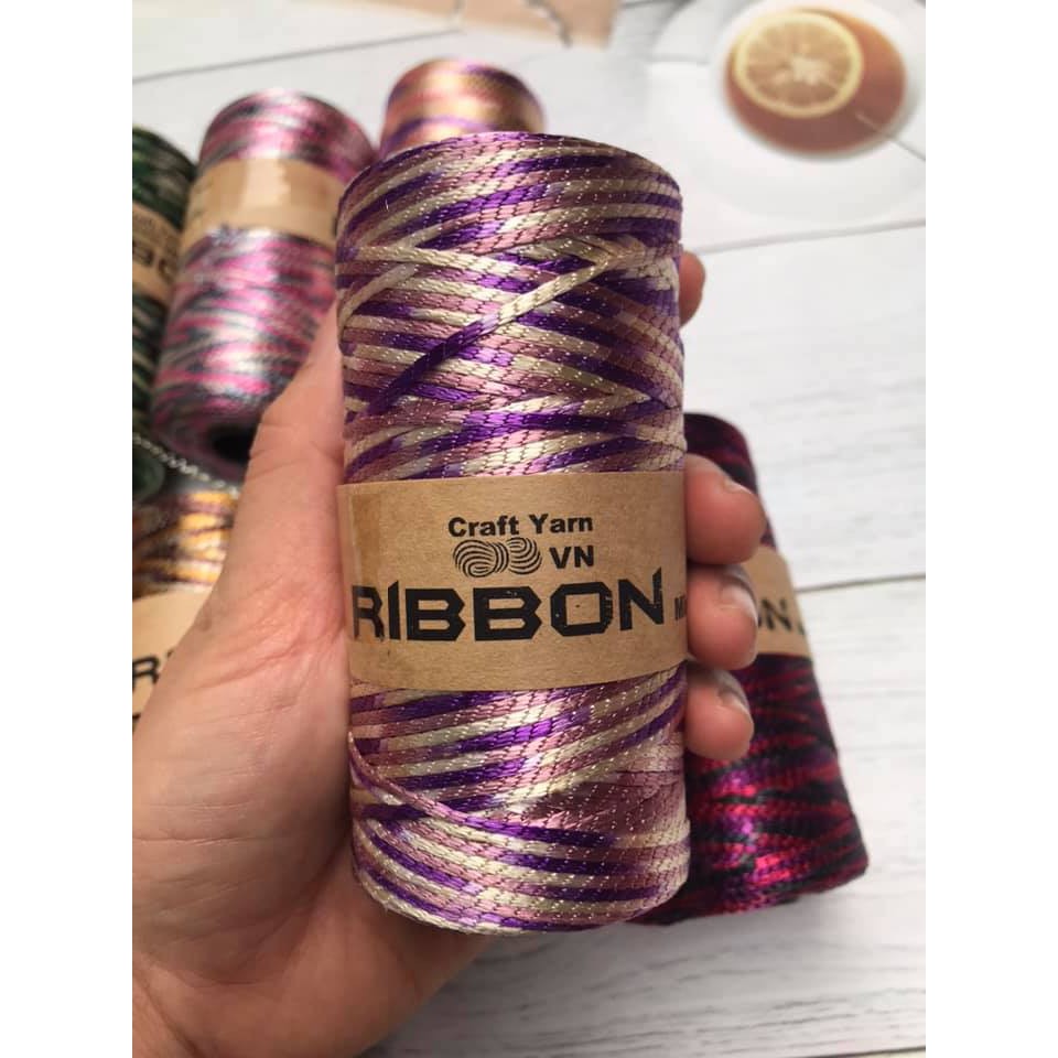 Sợi Ribbon Loang 2mm cuộn 100gram - Phụ kiện thủ công handamde