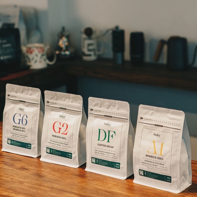 Cà phê DECAF không Cafein, Cà phê 100% Robusta Đắk Lắk Khử Cafein hương thơm mộc Không gây mất ngủ gói 500g