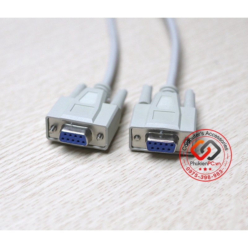 Cáp COM DB9 RS232c Null Modem Full handshaking nối chéo Cái - Cái, dài 1M 1.5M 1.8M 2M 3M 5M 10M 15M 20M 25M 30M 35M 40M