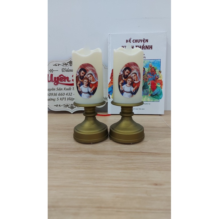 CẶP ĐÈN THỜ CÔNG GIÁO NẾN LED THẮP SÁNG BÀN THỜ GIA ĐÌNH C.Ô.N.G GI.ÁO CÓ NHIỀU KÍCH THƯỚC