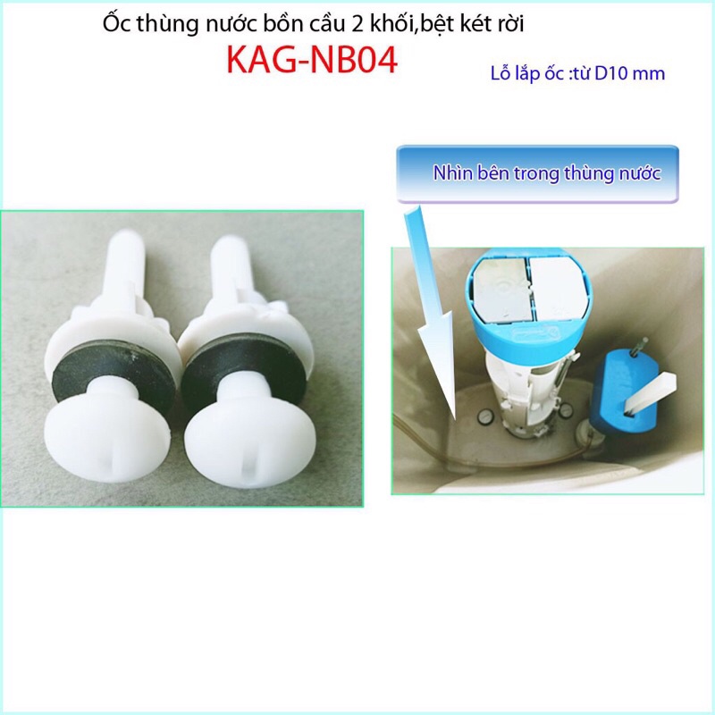 Bộ 2 Ốc két nước bồn cầu, ốc thùng nước bệt thay thế