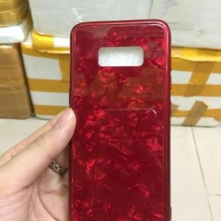 Ốp lưng kính vân đá viền dẻo Galaxy S9 Plus