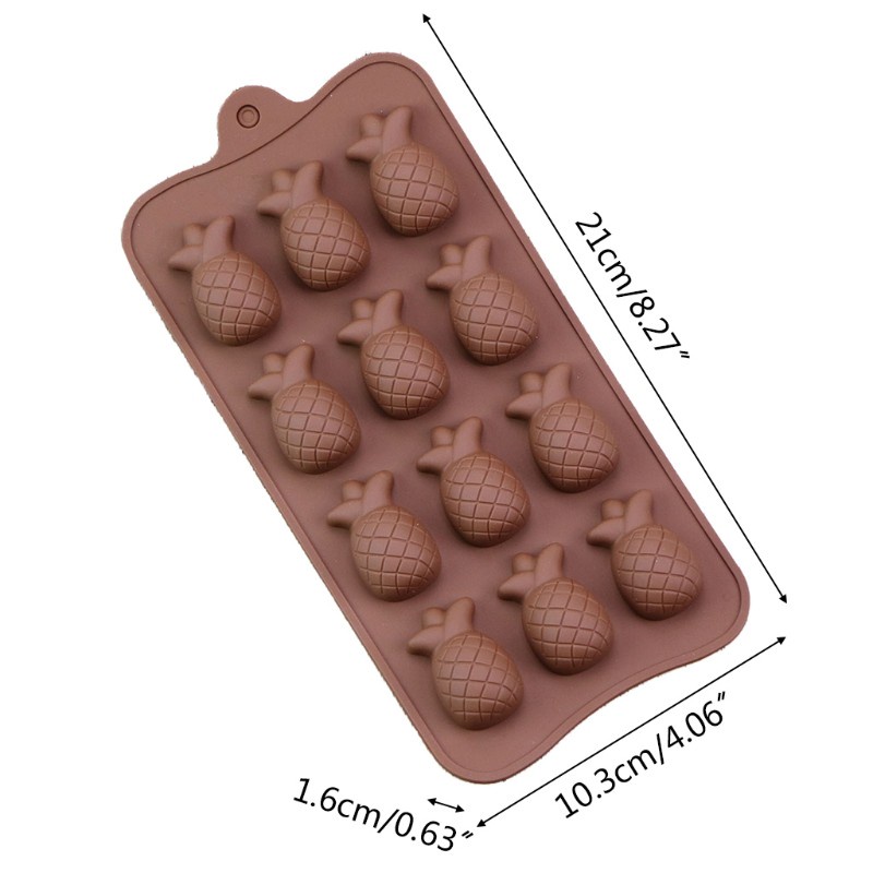 Khuôn Silicon Làm Bánh 12 Ngăn Hình Trái Dứa 3d