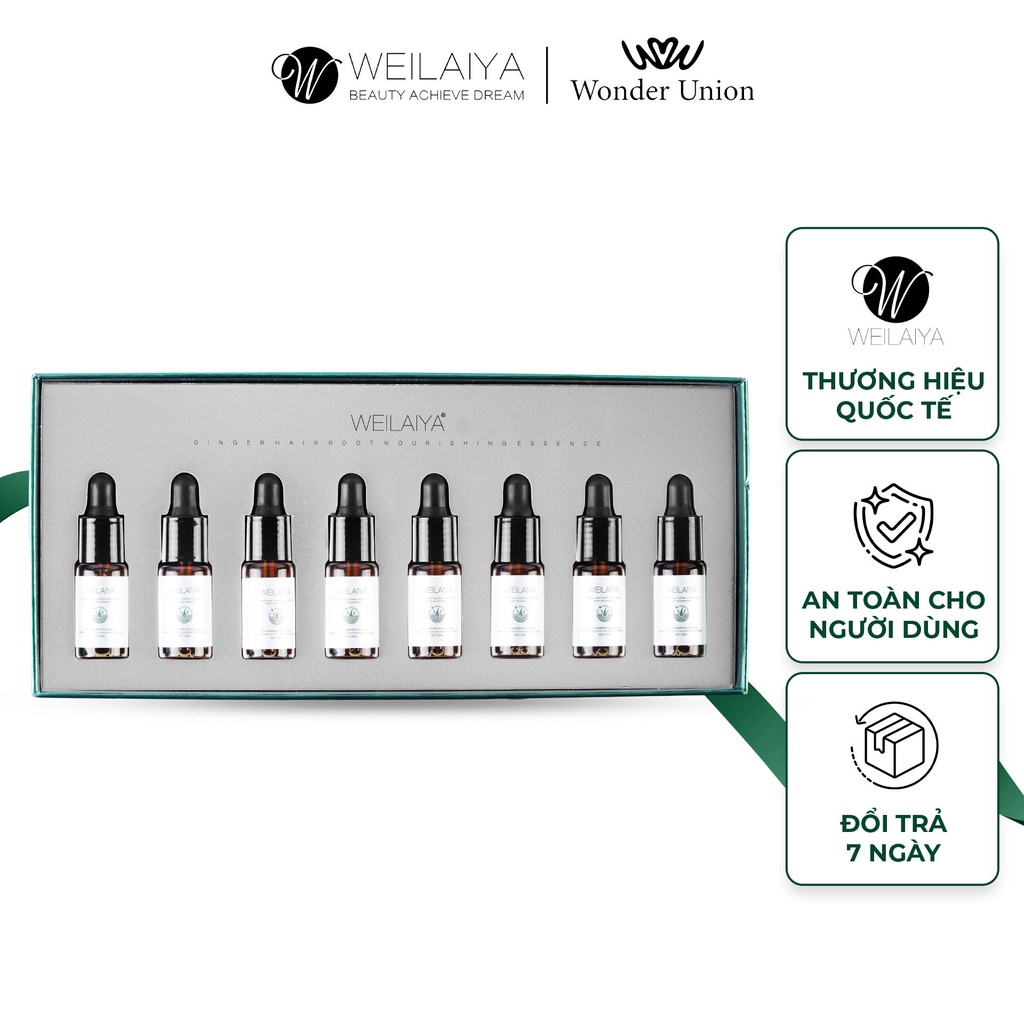 Tinh dầu dưỡng tóc Weilaiya Ginger Hair Root Nourishing Essence giúp ngăn rụng và kích thích mọc tóc 5ml x 8 lọ