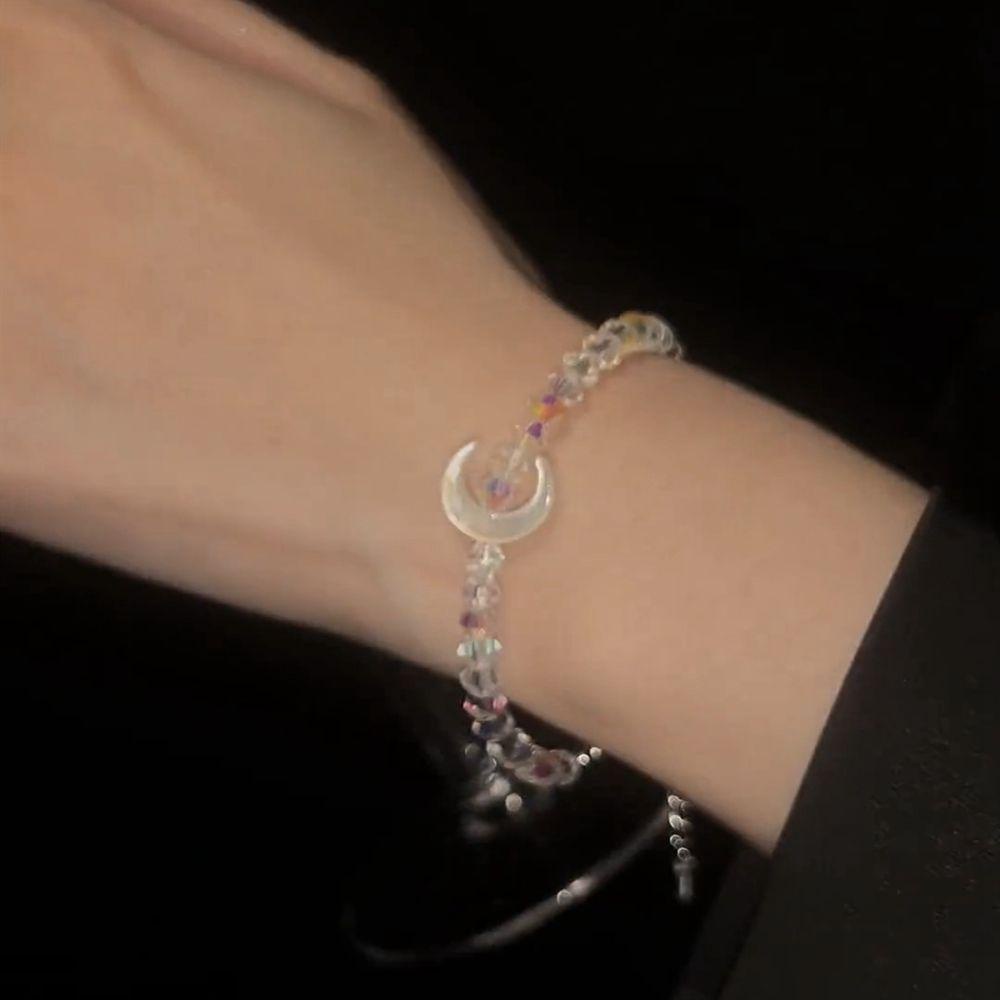 Vòng Đeo Tay Mặt Trăng Khuyết Phong Cách Trung Hoa Cổ Điển Dành Cho Nữ|Vòng Tay Chuỗi Hạt Thời Trang